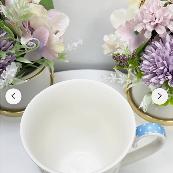 NWT Burton & Burton Floral Egg Blue Hydrangea Mug / Fondanista Vintage - Picture 3 of 10